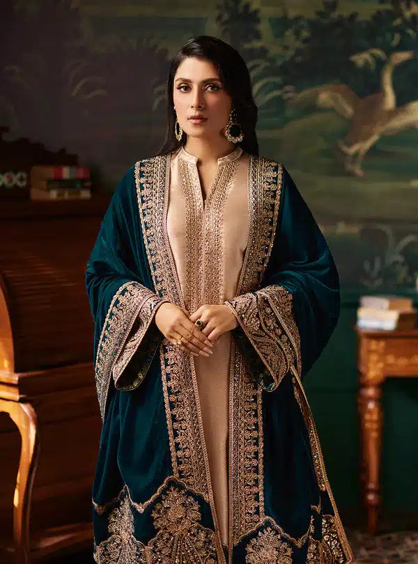 Zainab Chottani | Luxury Velvet Collection 23 | Amber - by - Libasekhas UK - Registered Vendor of : Zainab Chottani - 100% Original Designer Dresss