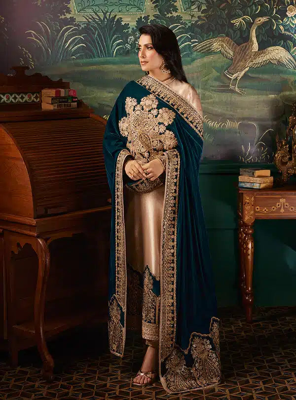 Zainab Chottani | Luxury Velvet Collection 23 | Amber - by - Libasekhas UK - Registered Vendor of : Zainab Chottani - 100% Original Designer Dresss